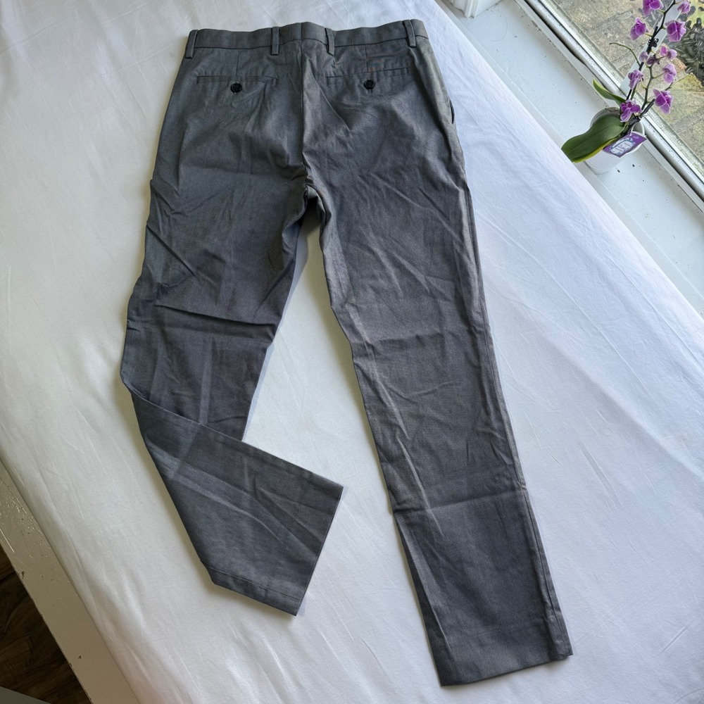 Banana Republic Slim Fit Gray Micro Pattern Dress Pants 30x30 Stretch Cotton
